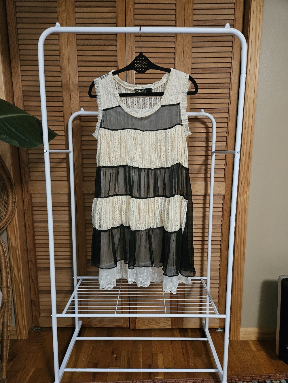Lace Whimsigoth Flowy Fairy Boho Y2K Black And White Mini Dress